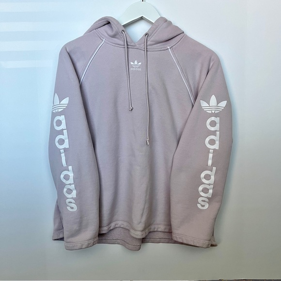 Adidas Winter Ease Pullover Hoodie Sweatshirt - Medium Pink Lavender, Oversized - Picture 5 of 12